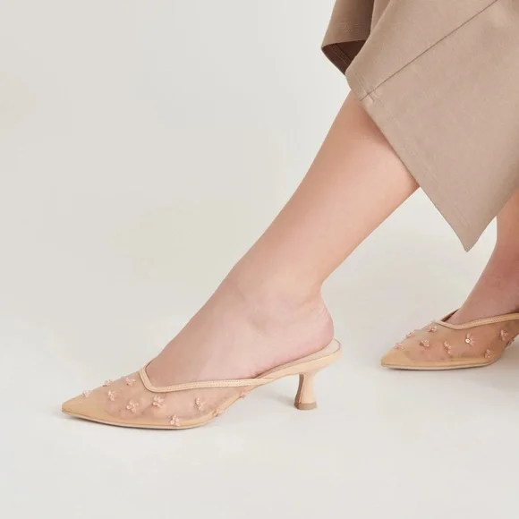 Clara Heels in French Vanilla Mesh, by Dolce Vita - Picture 5 of 8